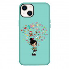 Wreck It Ralph Vanellope Phone Case For iPhone Samsung Galaxy Pixel OnePlus Vivo Xiaomi Asus Sony Motorola Nokia - Vanellope Standing With Sugar Candy On Cyan Background
