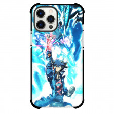 Yu-Gi-Oh Yusei Fudo Phone Case For iPhone Samsung Galaxy Pixel OnePlus Vivo Xiaomi Asus Sony Motorola Nokia - Yusei Fudo Raising Hand White and Blue Background
