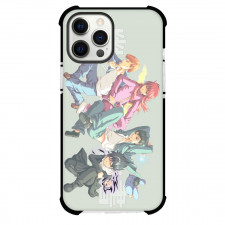Yu Yu Hakusho Case For iPhone Samsung Galaxy Pixel OnePlus Vivo Xiaomi Asus Sony Motorola Nokia - Characters Jumping Pose Gray Background Vintage Art