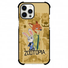 Zootopia Case For iPhone Samsung Galaxy Pixel OnePlus Vivo Xiaomi Asus Sony Motorola Nokia - Judy And Nick Portrait Brown Collage Background