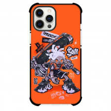 Splatoon Agent 3 Boy Case For iPhone Samsung Galaxy Pixel OnePlus Vivo Xiaomi Asus Sony Motorola Nokia - Agent 3 Boy Big Gun Illustration Orange Background