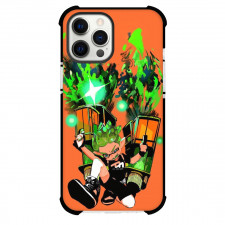 Splatoon Agent 3 Boy Case For iPhone Samsung Galaxy Pixel OnePlus Vivo Xiaomi Asus Sony Motorola Nokia - Agent 3 Boy Green Paint Orange Background