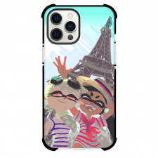 Splatoon Case For iPhone Samsung Galaxy Pixel OnePlus Vivo Xiaomi Asus Sony Motorola Nokia - Callie & Marie Eifel Tower Background Watercolor Art