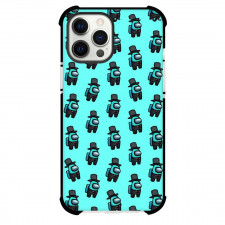 Among Us Cyan Phone Case For iPhone Samsung Galaxy Pixel OnePlus Vivo Xiaomi Asus Sony Motorola Nokia - Cyan Pattern Art On Cyan Background