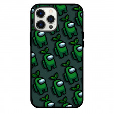 Among Us Green Phone Case For iPhone Samsung Galaxy Pixel OnePlus Vivo Xiaomi Asus Sony Motorola Nokia - Green Pattern Art On Green Background