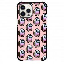 Among Us Phone Case For iPhone Samsung Galaxy Pixel OnePlus Vivo Xiaomi Asus Sony Motorola Nokia - Among Us Pattern Art On Pink Background