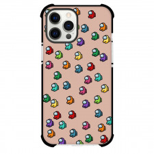 Among Us Phone Case For iPhone Samsung Galaxy Pixel OnePlus Vivo Xiaomi Asus Sony Motorola Nokia - Among Us Pattern Art On Rose Background