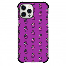 Among Us Purple Phone Case For iPhone Samsung Galaxy Pixel OnePlus Vivo Xiaomi Asus Sony Motorola Nokia - Purple Flower Hat Pattern Art On Purple Background