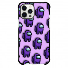 Among Us Purple Phone Case For iPhone Samsung Galaxy Pixel OnePlus Vivo Xiaomi Asus Sony Motorola Nokia - Among Us Purple Pattern Art On Pink Background
