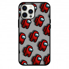 Among Us Red Phone Case For iPhone Samsung Galaxy Pixel OnePlus Vivo Xiaomi Asus Sony Motorola Nokia - Red Pattern Art On Gray Background
