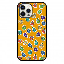 Among Us Phone Case For iPhone Samsung Galaxy Pixel OnePlus Vivo Xiaomi Asus Sony Motorola Nokia - Among Us Stickers Art On Orange Background
