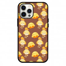 Animal Crossing Phone Case For iPhone Samsung Galaxy Pixel OnePlus Vivo Xiaomi Asus Sony Motorola Nokia - Isabelle And Kirby Pattern Art On Brown Background