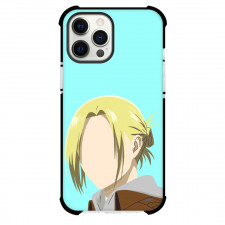 Attack On Titan Annie Phone Case For iPhone Samsung Galaxy Pixel OnePlus Vivo Xiaomi Asus Sony Motorola Nokia - Annie Side Portrait Minimalist Art On Blue Background
