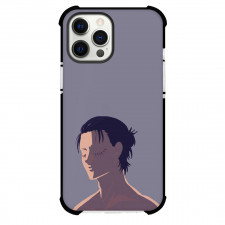 Attack On Titan Eren Phone Case For iPhone Samsung Galaxy Pixel OnePlus Vivo Xiaomi Asus Sony Motorola Nokia - Eren Portrait Minimalist On Grey Background