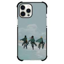 Attack On Titan Phone Case For iPhone Samsung Galaxy Pixel OnePlus Vivo Xiaomi Asus Sony Motorola Nokia - Eren Mikasa Armin Walking On Bleach Background