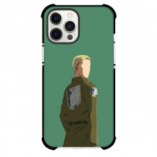 Attack On Titan Erwin Phone Case For iPhone Samsung Galaxy Pixel OnePlus Vivo Xiaomi Asus Sony Motorola Nokia - Erwin Back Portrait Minimalist Art On Green Background
