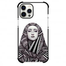 Iain Macarthur Phone Case For iPhone Samsung Galaxy Pixel OnePlus Vivo Xiaomi Asus Sony Motorola Nokia - Woman With Hijab BW Illustration Pattern Portrait
