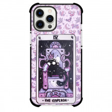 Dark Cat Tarot The Emperor Phone Case For iPhone Samsung Galaxy Pixel OnePlus Vivo Xiaomi Asus Sony Motorola Nokia - The Emperor Tarot On Occult Pattern Background