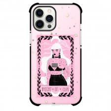 The Lovely Omens Tarot Knight Of Cups Phone Case For iPhone Samsung Galaxy Pixel OnePlus Vivo Xiaomi Asus Sony Motorola Nokia - Knight Of Cups Tarot On Starry Pink Background