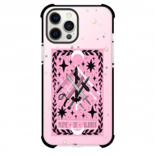 The Lovely Omens Tarot Nine Of Swords Phone Case For iPhone Samsung Galaxy Pixel OnePlus Vivo Xiaomi Asus Sony Motorola Nokia - Nine Of Swords Tarot On Starry Pink Background
