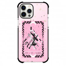 The Lovely Omens Tarot Ten Of Swords Phone Case For iPhone Samsung Galaxy Pixel OnePlus Vivo Xiaomi Asus Sony Motorola Nokia - Ten Of Swords Tarot On Starry Pink Background