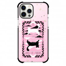 The Lovely Omens Tarot Wheel Of Fortune Phone Case For iPhone Samsung Galaxy Pixel OnePlus Vivo Xiaomi Asus Sony Motorola Nokia - Wheel Of Fortune Tarot On Starry Pink Background