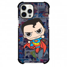 DC Comics Superman Phone Case For iPhone Samsung Galaxy Pixel OnePlus Vivo Xiaomi Asus Sony Motorola Nokia - Superman Chibi Style On Comic Background