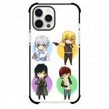 Death Note Phone Case For iPhone Samsung Galaxy Pixel OnePlus Vivo Xiaomi Asus Sony Motorola Nokia - Characters Chibi Style On White Background