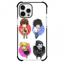 Death Note Phone Case For iPhone Samsung Galaxy Pixel OnePlus Vivo Xiaomi Asus Sony Motorola Nokia - Main Characters Chibi Style On White Background