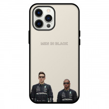 F1 Formula One Phone Case For iPhone Samsung Galaxy Pixel OnePlus Vivo Xiaomi Asus Sony Motorola Nokia - Lewis Hamilton And George Russell Man On Black Beige Background