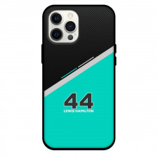 F1 Formula One Lewis Hamilton Phone Case For iPhone Samsung Galaxy Pixel OnePlus Vivo Xiaomi Asus Sony Motorola Nokia - Lewis Hamilton 44 Black Cyan Background