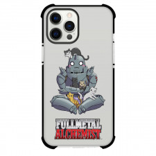 Fullmetal Alchemist Alphonse Elric Phone Case For iPhone Samsung Galaxy Pixel OnePlus Vivo Xiaomi Asus Sony Motorola Nokia - Alphonse Elric Sitting With Cat Chibi Style Sticker