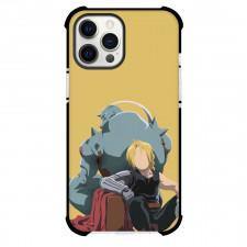 Fullmetal Alchemist Phone Case For iPhone Samsung Galaxy Pixel OnePlus Vivo Xiaomi Asus Sony Motorola Nokia - Edward Elric Alphonse Elric Minimalist On Yellow Background