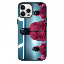 Squid Game 2 Phone Case For iPhone Samsung Galaxy Pixel OnePlus Vivo Xiaomi Asus Sony Motorola Nokia - Squid Game2 Five Pink Soldiers Standing Horizontal