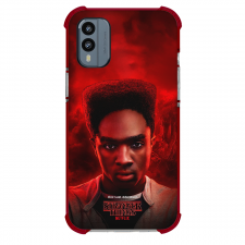 Stranger Things Phone Case For iPhone Samsung Galaxy Pixel OnePlus Vivo Xiaomi Asus Sony Motorola Nokia - Stranger Things 5 Lucas Sinclair Profile Red Background