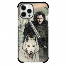 Game Of Thrones Jon Snow Ghost Phone Case For iPhone Samsung Galaxy Pixel OnePlus Vivo Xiaomi Asus Sony Motorola Nokia - Jon Snow With Longclaw And Ghost At The Wall