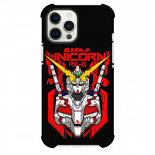Gundam Wing Gundam Unicorn Phone Case For iPhone Samsung Galaxy Pixel OnePlus Vivo Xiaomi Asus Sony Motorola Nokia - Gundam Unicorn Portrait On Black Background