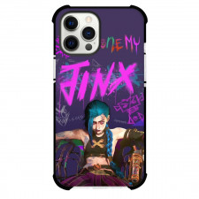 League of Legends Jinx Phone Case For iPhone Samsung Galaxy Pixel OnePlus Vivo Xiaomi Asus Sony Motorola Nokia - Jinx Sitting Purple Background