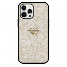 League of Legends T1 Phone Case For iPhone Samsung Galaxy Pixel OnePlus Vivo Xiaomi Asus Sony Motorola Nokia - T1 Logo On Beige Pattern Art