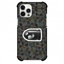 Super Mario Bullet Bill Phone Case For iPhone Samsung Galaxy Pixel OnePlus Vivo Xiaomi Asus Sony Motorola Nokia - Bullet Bill On Pattern Art Gray Background