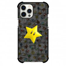 Super Mario Star Phone Case For iPhone Samsung Galaxy Pixel OnePlus Vivo Xiaomi Asus Sony Motorola Nokia - Star On Pattern Art Gray Background