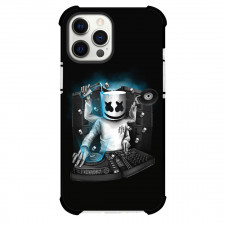 Marshmello Phone Case For iPhone Samsung Galaxy Pixel OnePlus Vivo Xiaomi Asus Sony Motorola Nokia - Marshmello 4 Hands Performing Illustration Black Background