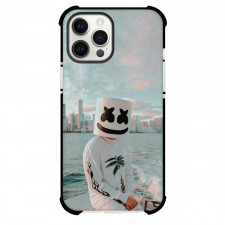 Marshmello Phone Case For iPhone Samsung Galaxy Pixel OnePlus Vivo Xiaomi Asus Sony Motorola Nokia - Marshmello Sitting On the Boat Coastal City Background