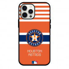 MLB Houston Astros Phone Case For iPhone Samsung Galaxy Pixel OnePlus Vivo Xiaomi Asus Sony Motorola Nokia - Team Logo On White Stripe Orange Background