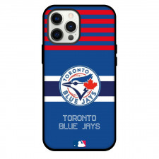 MLB Toronto Blue Jays Phone Case For iPhone Samsung Galaxy Pixel OnePlus Vivo Xiaomi Asus Sony Motorola Nokia - Team Logo On Red Stripe Blue Background