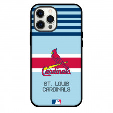 MLB St. Louis Cardinals Phone Case For iPhone Samsung Galaxy Pixel OnePlus Vivo Xiaomi Asus Sony Motorola Nokia - Team Logo On Blue Stripe SkyBlue Background