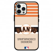 MLB San Francisco Giants Phone Case For iPhone Samsung Galaxy Pixel OnePlus Vivo Xiaomi Asus Sony Motorola Nokia - Team Logo On Orange Stripe Beige Background
