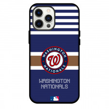 MLB Washington Nationals Phone Case For iPhone Samsung Galaxy Pixel OnePlus Vivo Xiaomi Asus Sony Motorola Nokia - Team Logo On White Stripe Blue Background