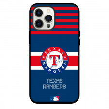 MLB Texas Rangers Phone Case For iPhone Samsung Galaxy Pixel OnePlus Vivo Xiaomi Asus Sony Motorola Nokia - Team Logo On Red Stripe Blue Background