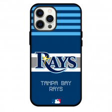 MLB Tampa Bay Rays Phone Case For iPhone Samsung Galaxy Pixel OnePlus Vivo Xiaomi Asus Sony Motorola Nokia - Team Logo On SkyBlue Stripe Blue Background